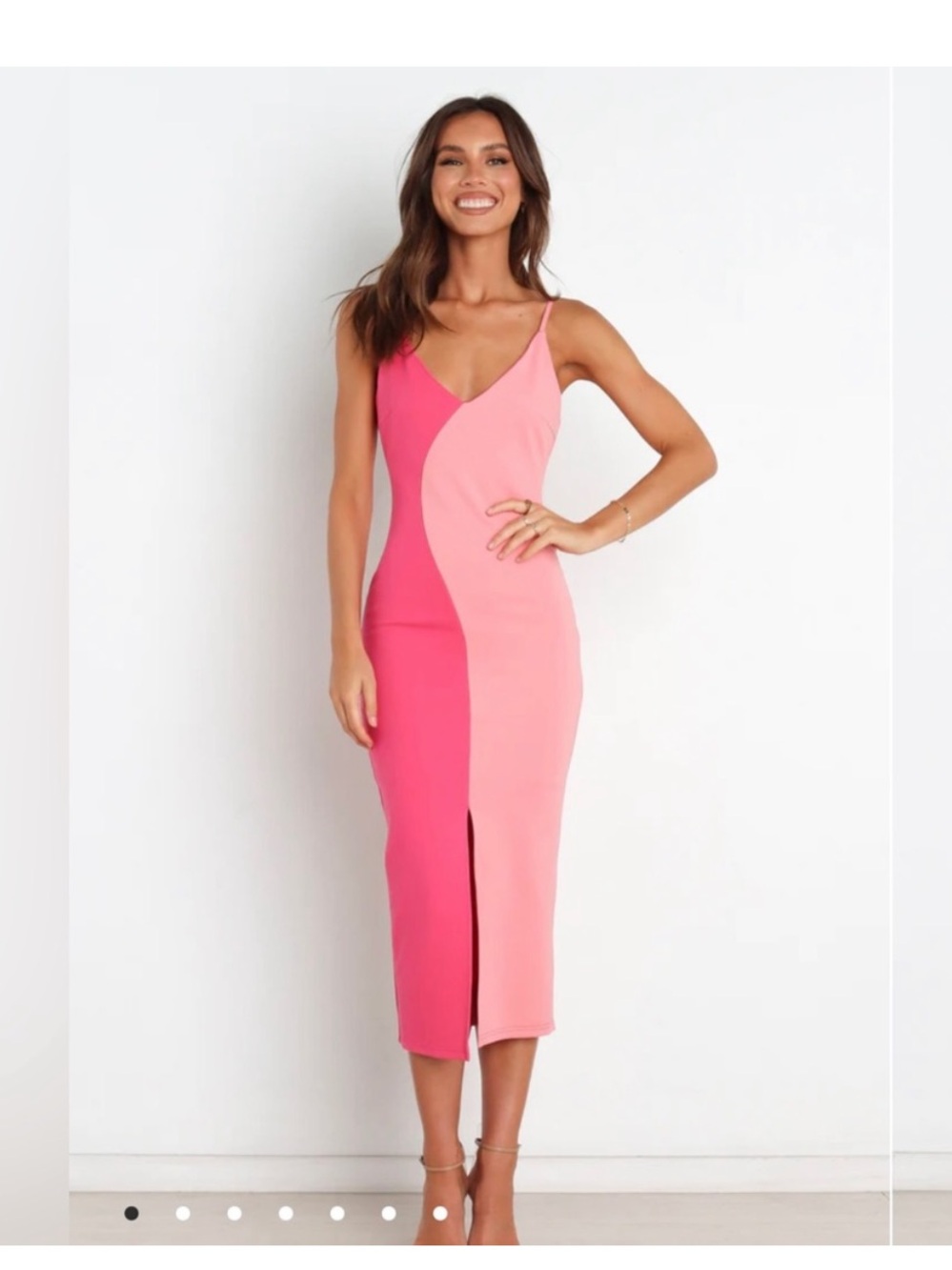 Petal + Pup Camela Colorblock Midi Dress – Pink – Size 12 (US)